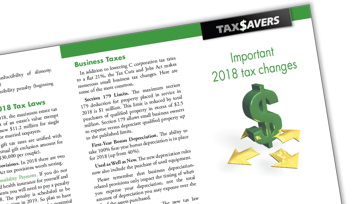 Tax$aver: 2018 Tax Changes Brochure