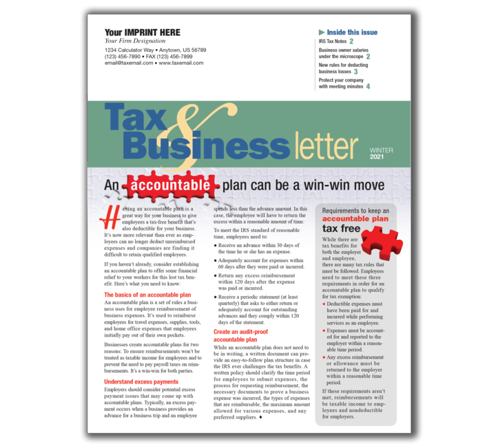 Image for item #33-201: Tax & Business Newsletter Subscription