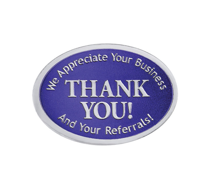 Image for item #40-210bs: Thank You Embossed Foil Seals (Blue/Silver)