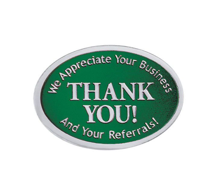Image for item #40-210gs: Thank You Embossed Foil Seals (Green/Silver)