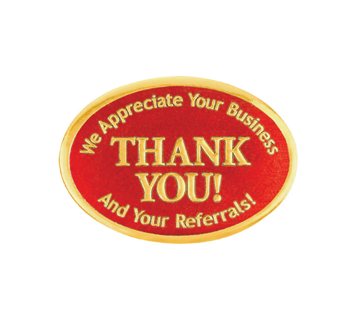 Image for item #40-210rg: Thank You Embossed Foil Seals (Red/Gold)