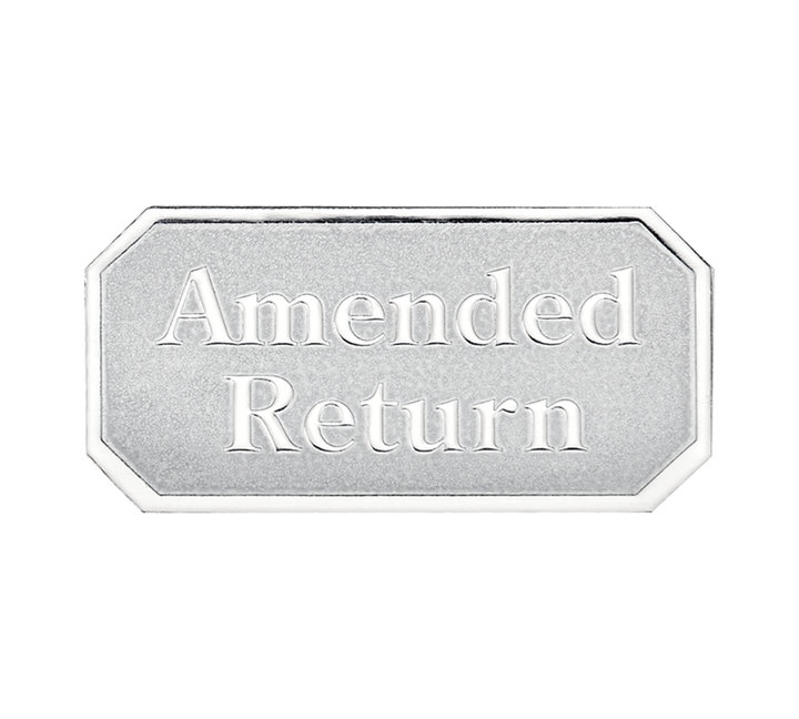 Image for item #40-220s: Amended Return Embossed Foil Seals (Silver)