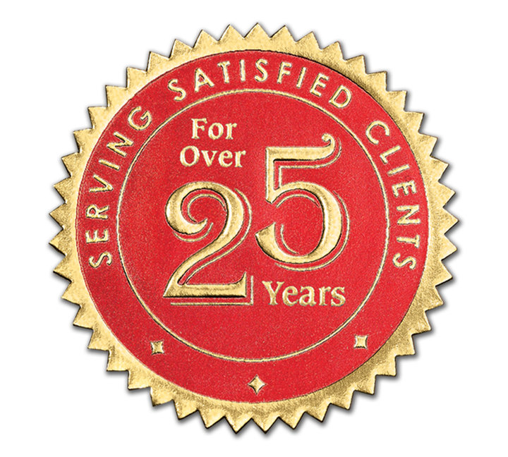 Image for item #40-2325g: Anniversary Seal - 25 Years (Gold)