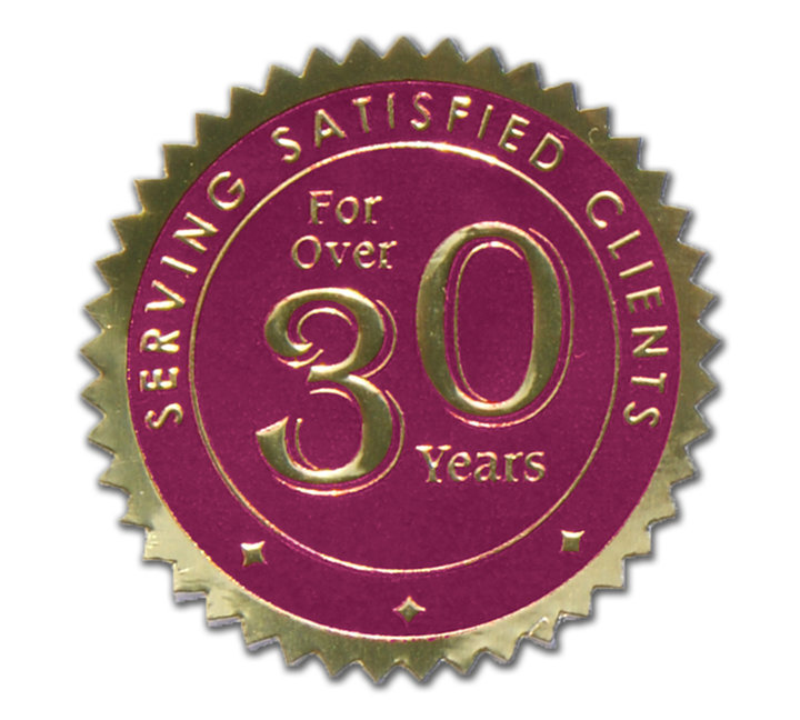 Image for item #40-2330g: Anniversary Seal - 30 Years (Gold)
