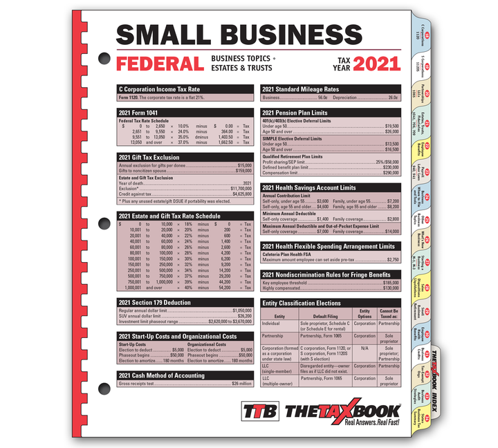 Image for item #90-231: The Tax Book Business Edition 2021
