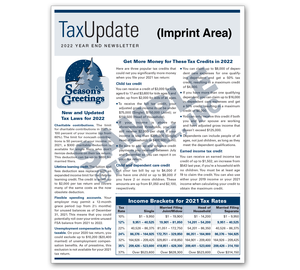 Image for item #03-001: Year-End Tax Update Newsletter 2022 Imprinted - Item: #03-001
