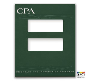 Image for item #12-345a: TotalTax Folder: CPA Embossed and Foil Center Cut Top Tab - Green