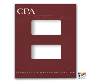 Image for item #12-465a: InTax Folder: CPA Embossed and Foil Center Cut Top Tab - Burgundy - Item: #12-465a