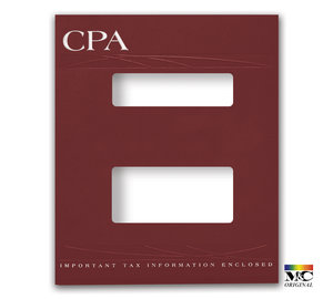 Image for item #12-765a: MultiTax Folder: CPA Embossed and Foil Center Cut Top Tab - Burgundy - Item: #12-765a