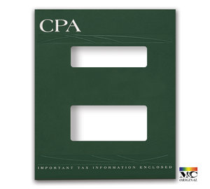 Image for item #12-785a: MultiTax Folder: CPA Embossed and Foil Center Cut Top Tab - Green - Item: #12-785a