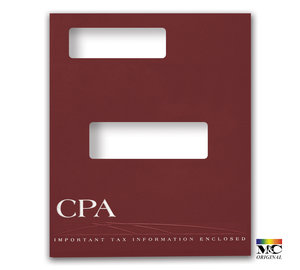 Image for item #12-825a: ProTax Folder: CPA Embossed and Foil Return Cut Top Tab - Burgundy - Item: #12-825a