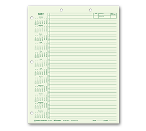 Image for item #24-110GC: Letter Size Green 2022 Calendar Writing Pad - Item: #24-110GC