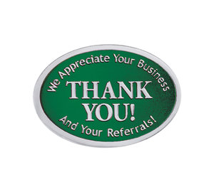Image for item #40-210gs: Thank You Embossed Foil Seals (Green/Silver) - Item: #40-210gs