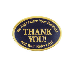 Image for item #40-210ng: Thank You Embossed Foil Seals (Navy/Gold)