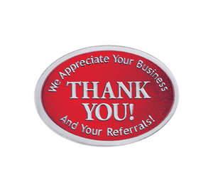 Image for item #40-210rs: Thank You Embossed Foil Seals (Red/Silver)
