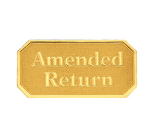 Image for item #40-220g: Amended Return Embossed Foil Seals (Gold) - Item: #40-220g