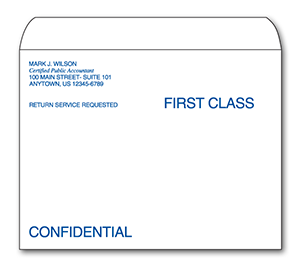 Image for item #42-001: First Class 9 1/2 X 12 5/8  Envelope -  Imprinted