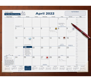 Image for item #44-471: Desk pad TAXdate Calendar 2022 - Item: #44-471