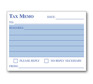 Image for item #49-500: Tax Memo Post-It Note Pad - Item: #49-500
