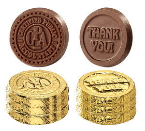 Image for item #70-473m: Thank You and CPA Seal Chocolate Coins - Item: #70-473m