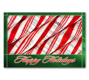 Image for item #70-5718: 1040 Candy Cane Holiday Greeting Postcard (25/Pack) - Item: #70-5718