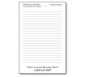 Image for item #70-641: Lined Note Pad (1/2 page) Imprinted - Item: #70-641