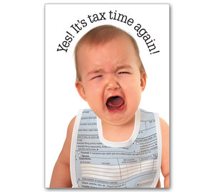 Image for item #70-718: 1040 Baby: tax time again postcard (25/pack)
