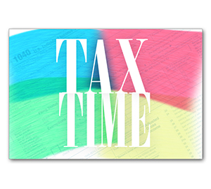 Image for item #70-731: Colorful Tax Time Postcard (25/Pack) - Item: #70-731