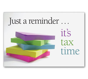 Image for item #70-733: Sticky Notes Tax Time Postcard (25/Pack)